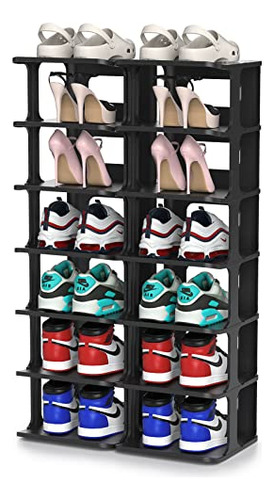 Stackable Shoe Rack For Entryway, Shoe Organizer For Cl...