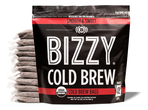 Bizzy Organic Cold Brew Coffee | Mezcla Suave Y Dulce | Cafe