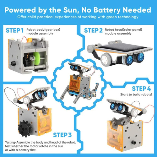 Robot Solar 13 En 1 - Kit De Piezas Y Partes Armable