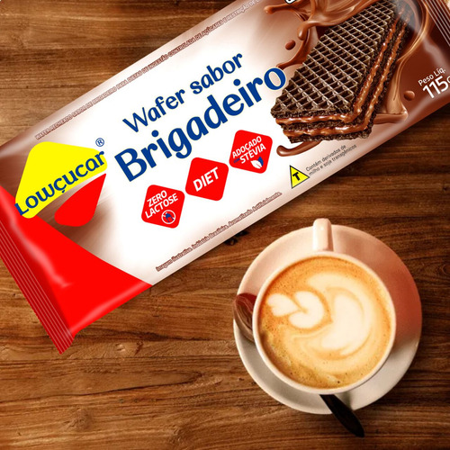 Wafer Dietético Lowçucar 115g Sabores Variados Kit Com 12