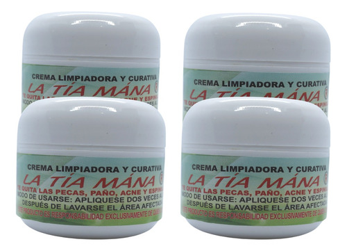 Crema Aclarante Facial Tía Mana 40g Blanqueadora Pack 4