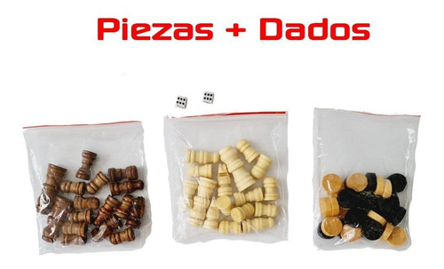 Imagen 5 de 10 de Juego De Mesa Ajedrez Damas Backgammon Madera 3 En 1 Viaje
