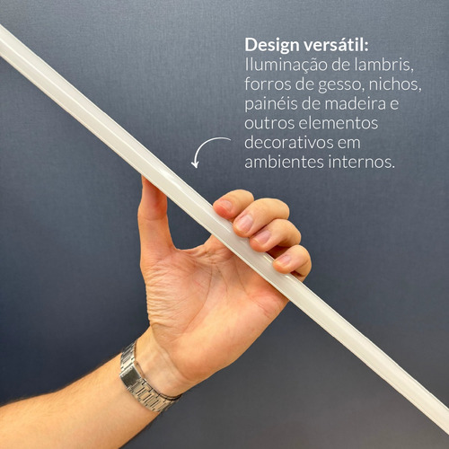 Kit 10 metros Perfil Led Barra Sobrepor One Side Canto Alumínio 5x2m 18x13mm Branco Cod: ALUT285614-5 Alut By Avant