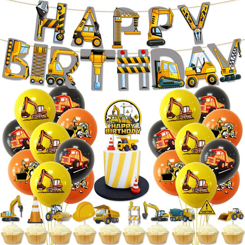 Juego De Globos De Camión De Ingeniería, Decoraciones Para