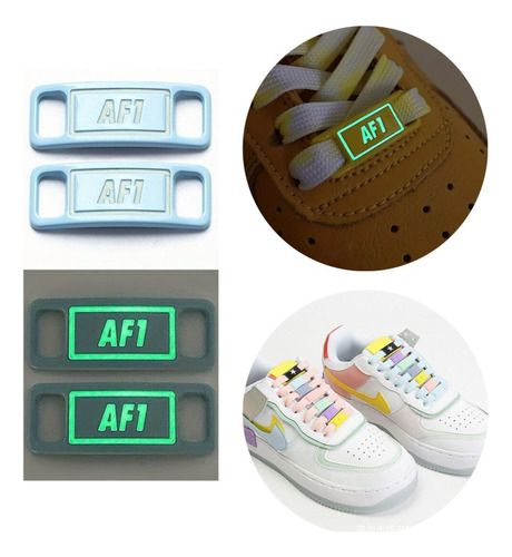 Hebilla Dije Zapatilla Air Force One Af1 Luminosos Celeste