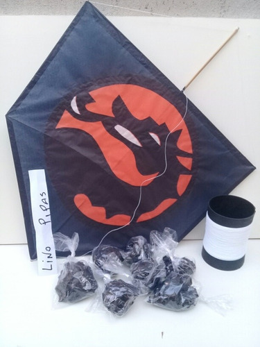 Pipas - Kit Pipeiro: 5 Pipas 60cm +5 Rabiolas + Linha
