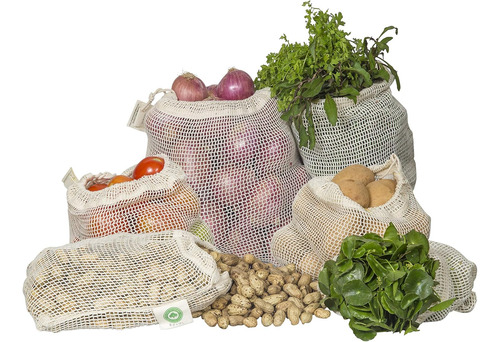 Bolsas Reutilizables De Malla De Algodón Para Productos 10