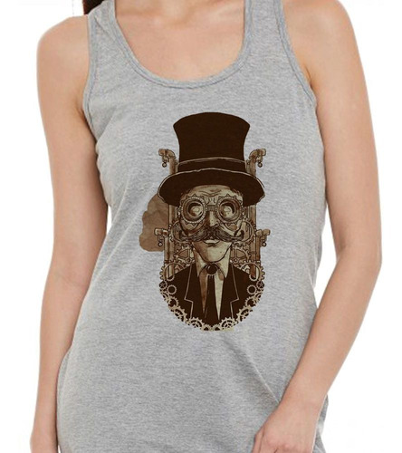 Musculosa Steampuk Art Hombre Man Lentes Maquina