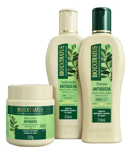 Kit 1 Shampoo 1 Cond. 1 Banho Creme Jaborandi 250ml