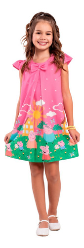 Vestido Temático Infantil Personagem Peppa Pig