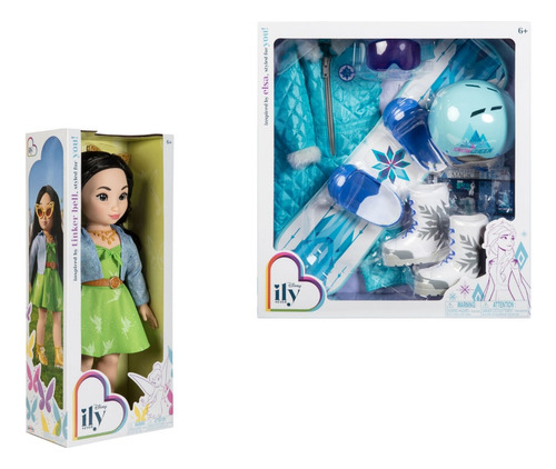 Combo Disney Muñeca 42 Cm Campanita Y Set De Lujo Frozen