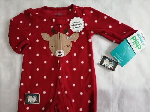 Imagen 5 de 9 de Pijama Térmica Carters Navidad Reno Niñas 3, 6 Y 9 Meses