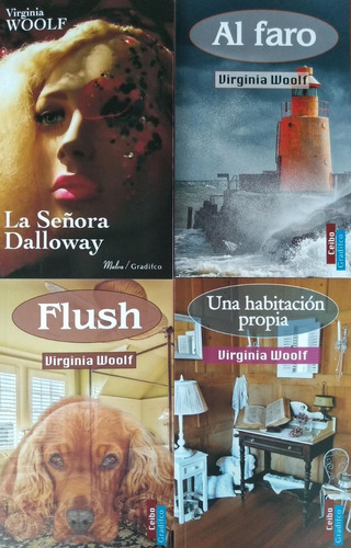 4 Libros V Woolf Al Faro Flush Dalloway Habitación Gradifco