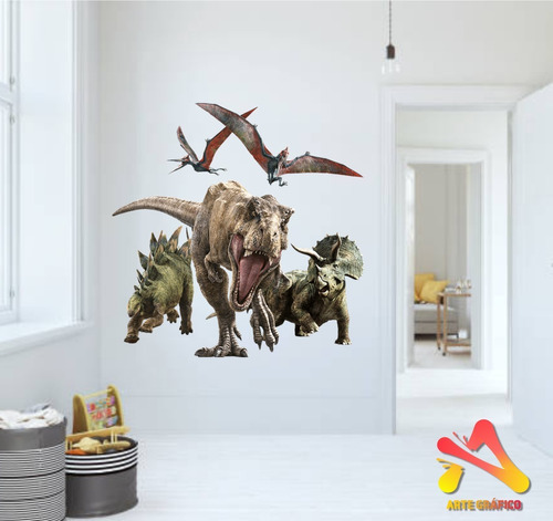 Vinilo Decorativo Pared Dinosaurios T Rex 100x100