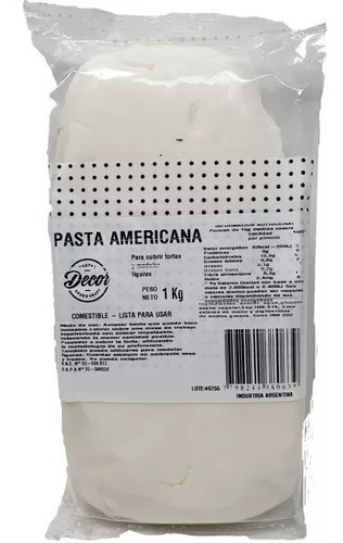 Pasta Americana Blanca 1 Kg - Decor Cake & Craft -la Botica