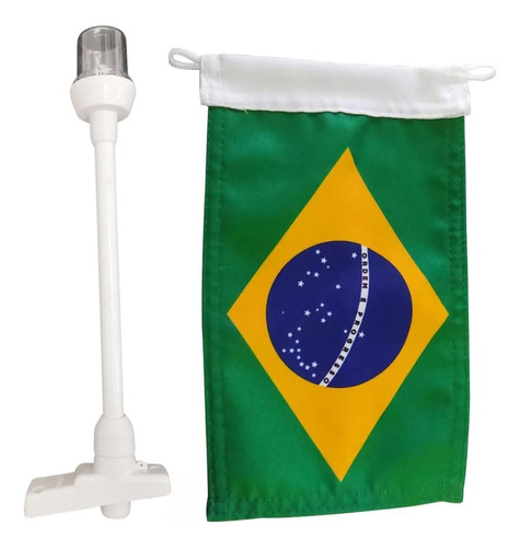 Luz De Popa Mastro De Alcançado Com Bandeira Do Brasil 12v