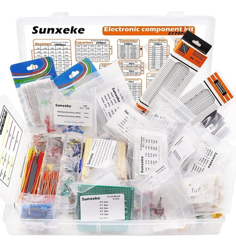 Sunxeke Kit Surtido De 2770 Piezas De Componentes Electrónic