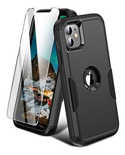 Funda Para iPhone 11 Con Vidrio Templado A Prueba De Golpes