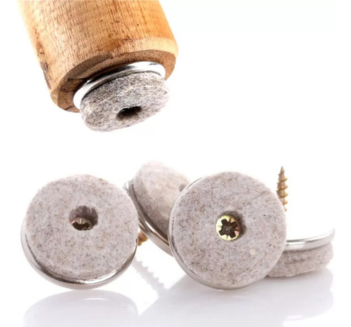 * 24 Deslizadores Con Clavo For Muebles De 28 Mm