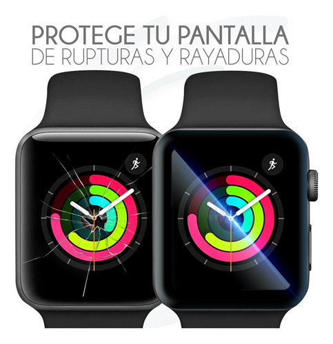 3x2 Mica Cristal Templado Curva Para Apple Watch De 40mm Diámetro 40 Mm