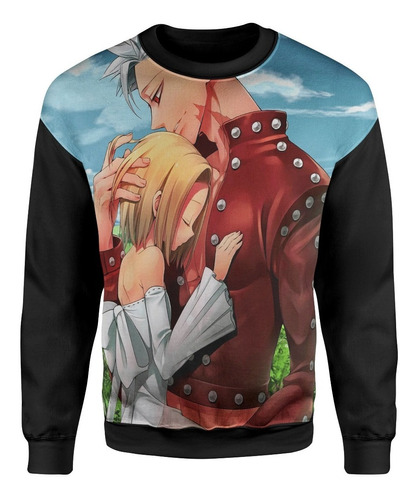 Moletom Blusa  Anime 7 Pecados Nanatsu No Taizai Ban Elaine Meliodas Escanor  King Manga 62