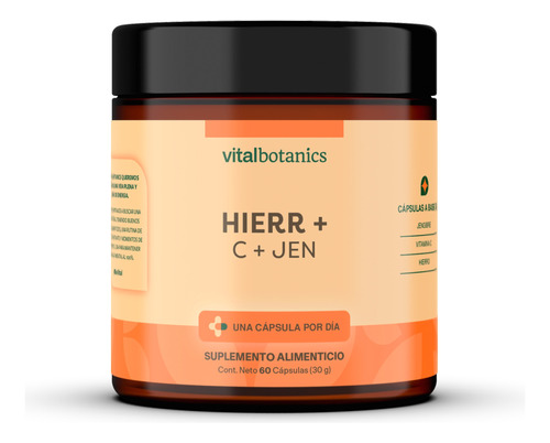 Hierro + Vitamina C Suplemento 60 Caps | Vitalbotanics