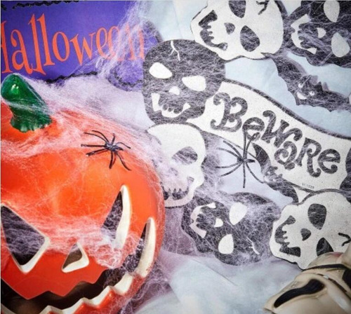 Imagem 4 de 6 de 63pc Decorações De Halloween Realistas Da Teia De Aranha A