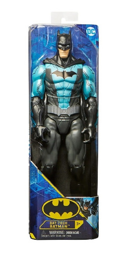 Boneco Batman Bat Tech Traje Preto E Azul Sunny 2180