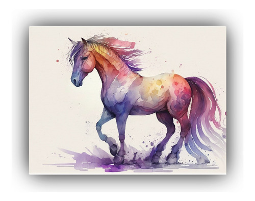 Cuadro Bastidor Madera Pintura Poni Linda 65x50cm Infantil