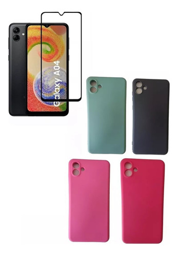 Case Protector Tpu Mas Vidrio Full Cover Samsung Galaxy A04