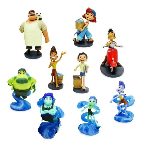 Imagen 2 de 2 de Disney Store Set 9 Figurines Deluxe Luca 2021