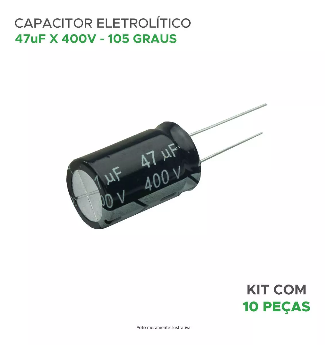 Terceira imagem para pesquisa de capacitor eletrolitico 47uf x 400v