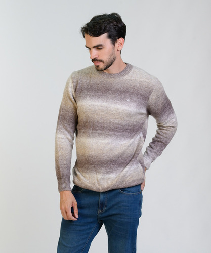 Sweater Degrade Hombre Brooksfield Cuello Redondo Lana 4064b