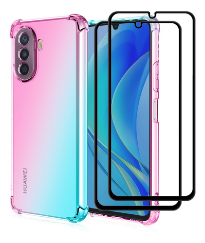 Carcasa Multicolor + 2 Micas Para Huawei Nova Y70