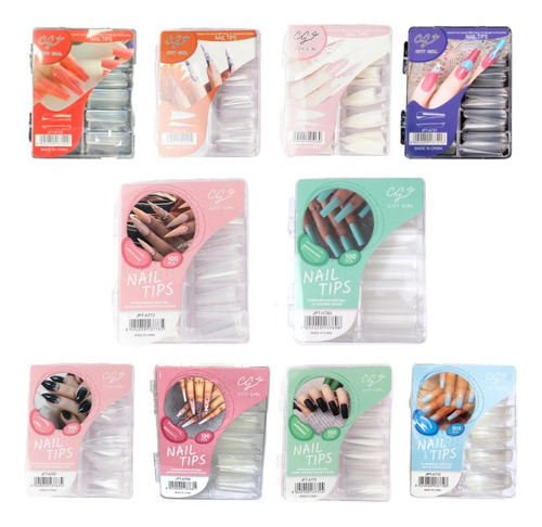 Tips Uñas Soft Gel Press On City Girl 100pcs Manicura