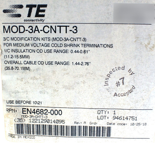 Te Connectivity Mod-3a-cntt-3 3/c Mod Kits For Med V Col Ccb