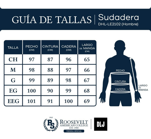 Imagen 4 de 5 de Sudadera Hombre Con Capucha Casual Roosevelt Dlj Con Cierre