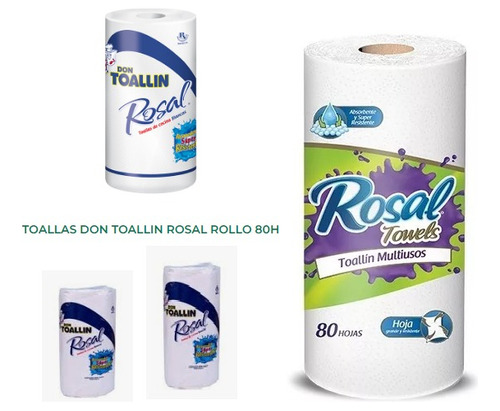 Bulto Toallin Cocina Multiuso 80 Hojas Rosal 24 Und Paveca 