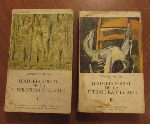 Libro Historia Social Literatura Y Arte Tomos 1 Y 3 - Hauser