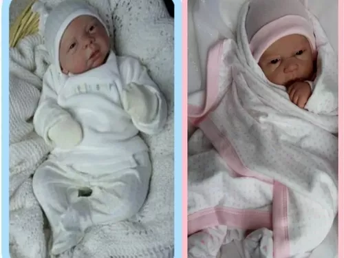 Boneca Reborn Recém Nascida Casal Gêmeos Grande + Acessórios