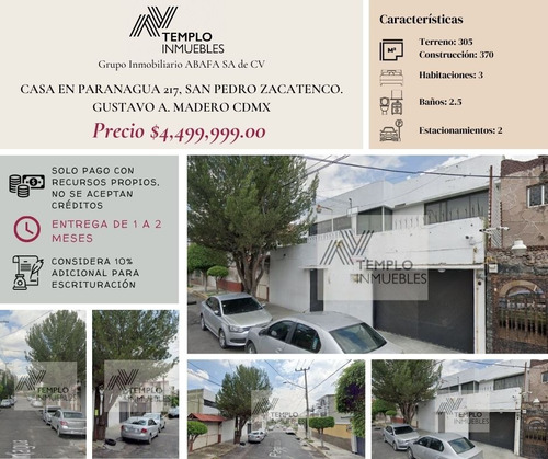 Vendo Casa En Paranagua 217, San Pedro Zacatenco. Gustavo A. Madero Cdmx. Remate Bancario. Certeza Jurídica Y Entrega Garantizada