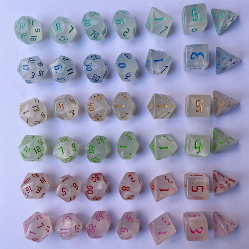 2 Juego De 7 Dados Poliédricos, Verde Verde2 Verde Verde2