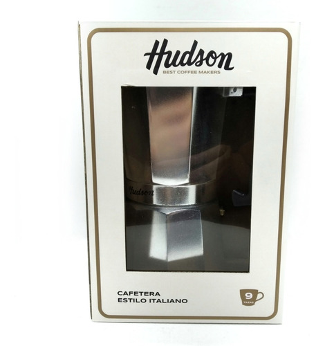 Cafetera Tipo Italiana Volturno 9 Pocillos Aluminio Hudson