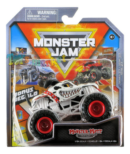 Monster Jam Camión De Metal Escala 1:64 Auto Monstruo Color Monster Mutt Dalmatian