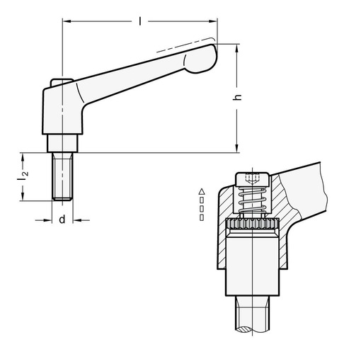 Ganter Standard Elements Palanca Ajustable Abrazadera 63