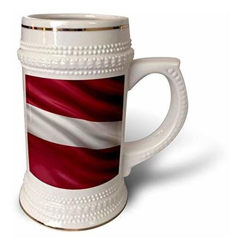 3drose Bandera De Letonia Ondeando En El Viento - Taza Stein