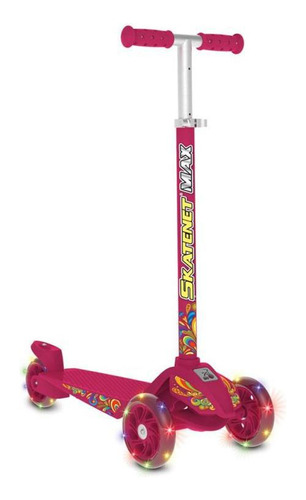 Patinete Skatenet Max Pink Com Led Bandeirante - 1521