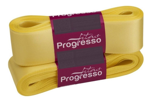 Fita Cetim Nº7 30 Mm 10 Metros Progresso Cor 242 - Amarelo Canário