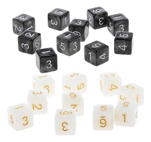 20 Piezas D6 Dados De Seis Caras De Números Para Jugar Dnd