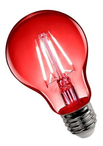 Lampara Led Filamento A60 Color Rojo  4 Watts E27